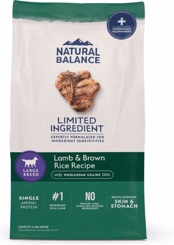 Natural Balance L.I.D. Lamb & Brown Rice Large Breed Bites - 26 lb.