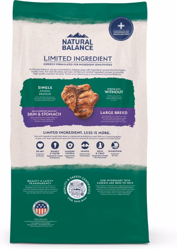 Natural Balance L.I.D. Lamb & Brown Rice Large Breed Bites - 26 lb. - Image 2