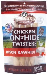 Tasman's Chicken on Hide Bison Twisters 5 inch - 10 pack