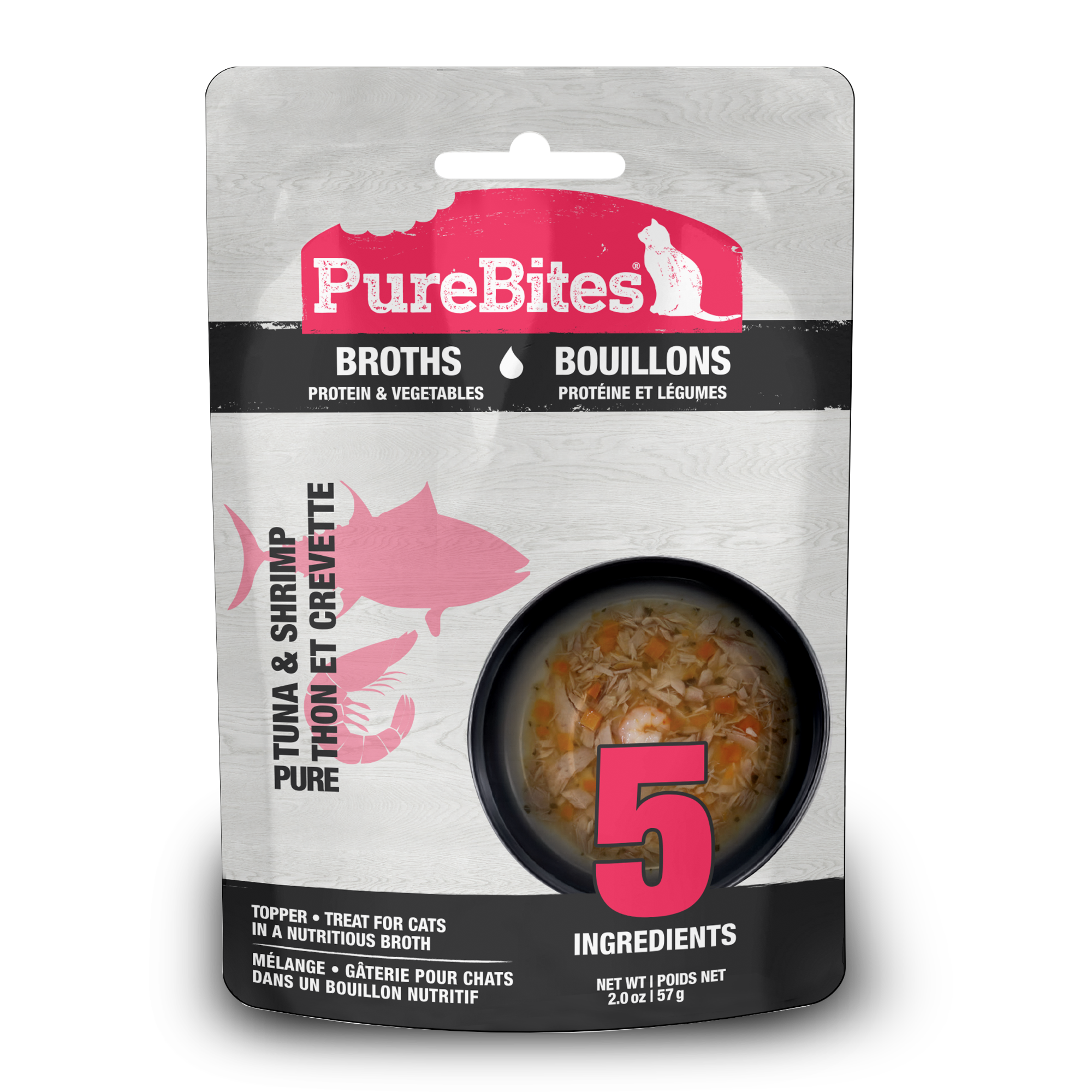 PureBites Cat Broths Tuna & Shrimp – 2 oz. pouch – The Pet Pantry