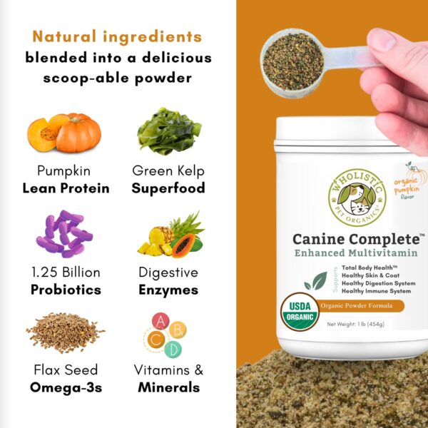 Wholistic Pet Organics - Organic Pumpkin Canine Complete Daily Multivitamin - 1 lb. - Image 3