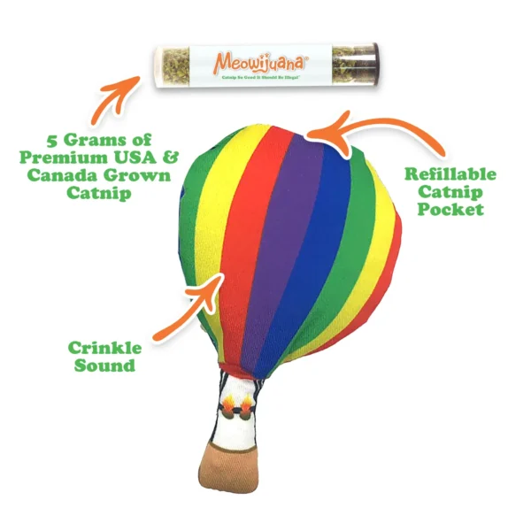 Meowijuana Get a Rise Balloon Refillable Plush Cat Toy w/ Catnip - Image 2