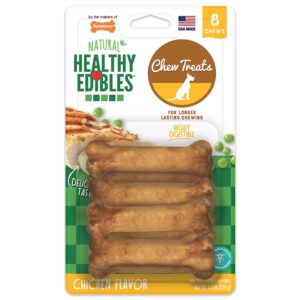 Nylabone Healthy Edibles All-Natural CHICKEN Dog Chew Treats - Petite 8 pack