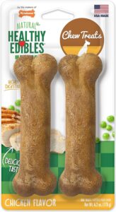 Nylabone Healthy Edibles All-Natural Long Lasting Chicken Chew Treats - Wolf Size 2 Pack