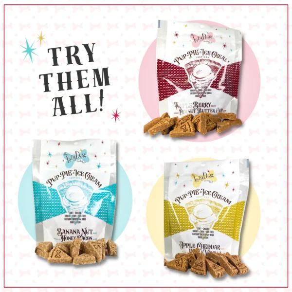 Lazy Dog Cookie Co. Pup-Pie & Ice Cream Slices Triple Berry w/ Peanut Butter Dog Treats - 5 oz. - Image 4