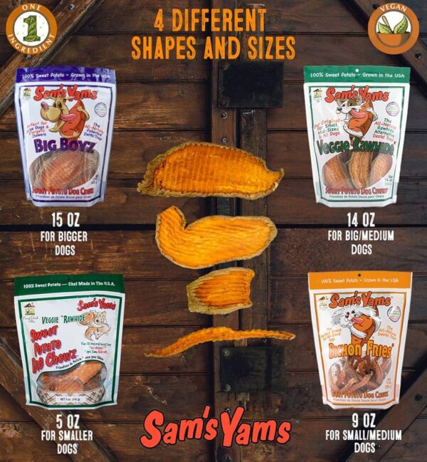 Sam's Yams Veggie Rawhide Sweet Potato Dog Chewz - 5 oz. - Image 2