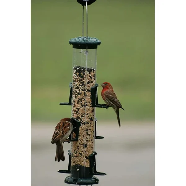 Audubon Green Plastic Tube Feeder - 15 in. - Image 3