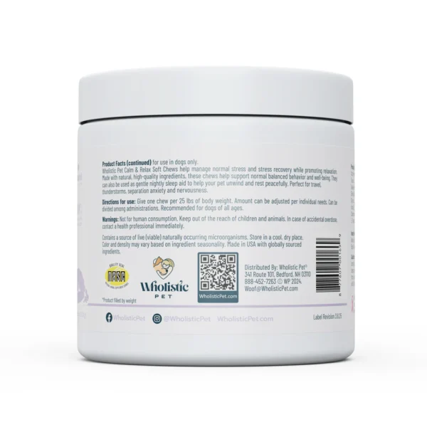 Wholistic Pet Organics - Calm & Relaxed Soft Chews - 90 Chews - Image 3