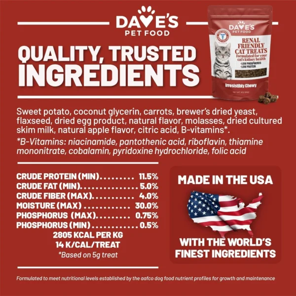 Dave's Renal Friendly Sweet Potato Soft & Chewy Cat Treats - 3 oz. - Image 4