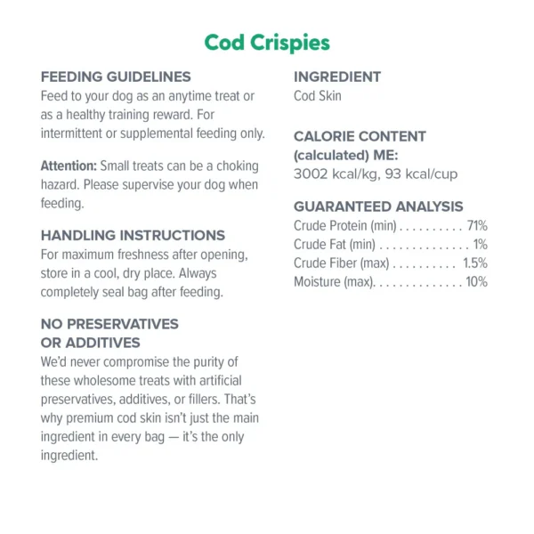 Dr. Marty Cod Skin Crispies Dog Treat - 4 oz. - Image 2