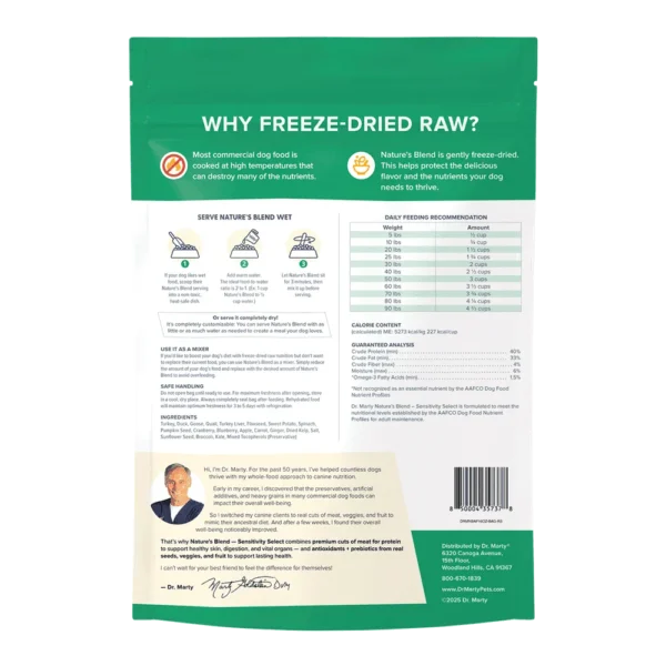Dr. Marty Nature's Blend Sensitivity Select Freeze-Dried Dog Food - 80 oz. - Image 2