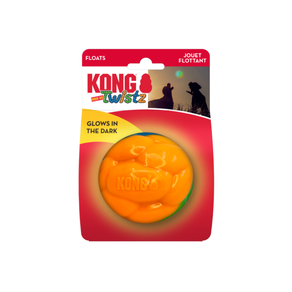 KONG Twistz Glow in the Dark Ball Dog Toy - Large