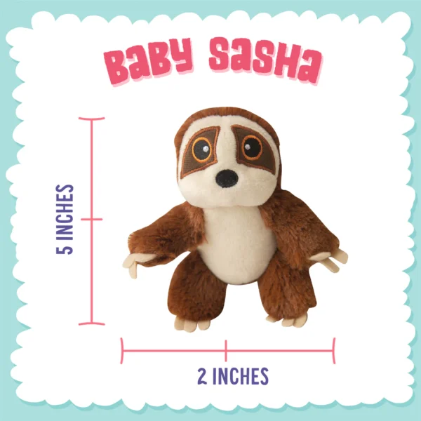 SnugArooz Baby Sasha the Sloth Dog Toy - 5 in. - Image 3